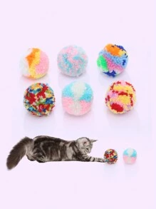 5 Piezas/paquete Juguetes Interactivos Para Gatos Con Bola De Hilo Lindo Resistente A Morder Y Pulir Para Jugar - Multicolor - Ver 1