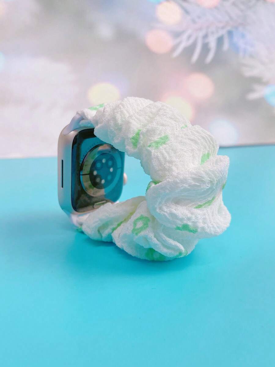 綠色花卉印花寬髮圈錶帶,適用於 38/40 毫米 42/44 毫米 - 綠色 - 查看 1