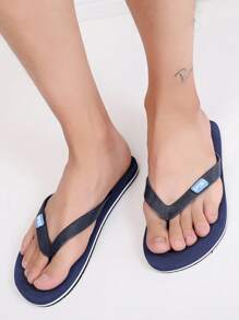 Men's Blue Slip-On Slipper, Korean Summer Fashion Beach Shoes, Soft Non-Slip Sole