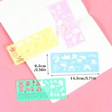 4 PIÈCES Jouets de dessin pour enfants, tableau de patrons de peinture, règle en plastique, artisanat artistique, apprentissage du dessin. Jouets éducatifs pour enfants, cadeau (Remarque: mélange aléatoire), retour à l'école