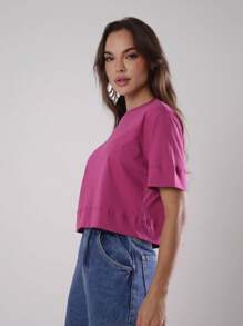 Women T-Shirts - 玫瑰紅 - 查看 3