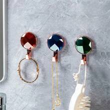 1/4 件浴室寶石形狀牆壁掛鉤,強力黏性壁掛式掛鉤,適用於廚房和浴室,無需鑽孔 - 酒紅色 - 查看 2