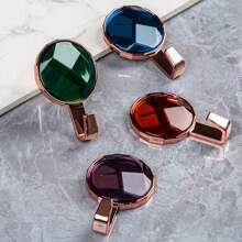 1/4 件浴室寶石形狀牆壁掛鉤,強力黏性壁掛式掛鉤,適用於廚房和浴室,無需鑽孔 - 酒紅色 - 查看 9