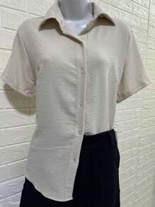 Women Blouses - 米色 - 查看 4