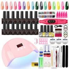 LIMEGIRL 專業美甲套裝,帶36w Uv美甲燈和美甲鑽,適用於所有乾燥凝膠美甲油,家用沙龍美甲套裝diy