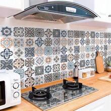 Thicken Bohemian Pattern Wallpaper Peel and Stick Blue Pink Black Grey Matte Mexican Moroccan Self-adhesive Contact Paper Vinyl Wrap Colorful Wall Tile Sticker for Kitchen Island Countertops Walls Decor