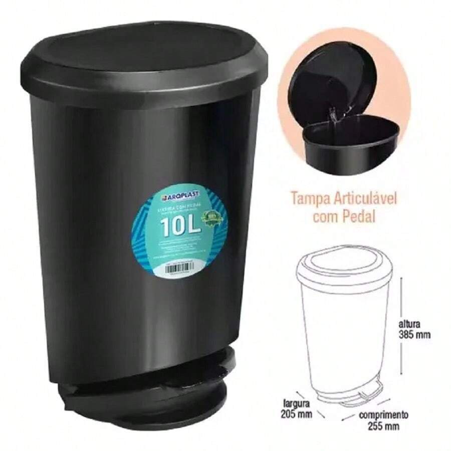 Bathroom Trash Bin - màu đen - Xem 1