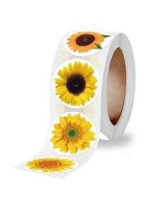 1pc Roll Shaped Handmade Floral Thank You Sticker For Envelope Sealing Decoration - Multicolor - View 2