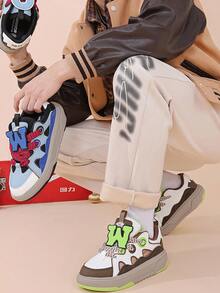 WARRIOR 回力新款男士休闲运动鞋厚底增高滑板鞋透气防滑百搭白棕 - 棕色 - 查看 4