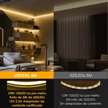 5M Neón LED Contiene Eliminado Tira de luces LED de neón 600 ledes flexible regulables luces LED - Azul - Ver 5