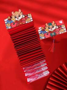 2024 折叠红包农历新年龙年红包吉祥红包中国春节礼物钱袋派对用品 - 10個卡位 - 查看 1