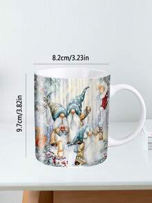 1pc Ceramic Coffee Cup, Practical Souvenir Cup With Creative Print, Lidless Mug - Type O - View 5