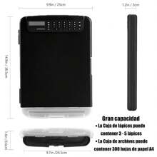 Tabla Portapapeles Con Calculadora Y Almacenamiento Apertura Lateral, Portapapeles Oficio Colgante Para Enfermeras, Contratistas, Trabajador, Profesores, Oficina - Negro - Ver 4