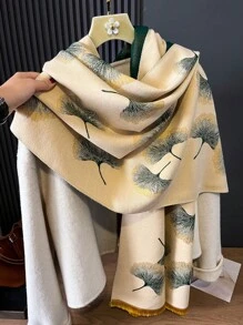 1條女士人造山羊毛加厚圍巾/披肩,秋冬日常穿著的完美配件 - 彩色 - 查看 1