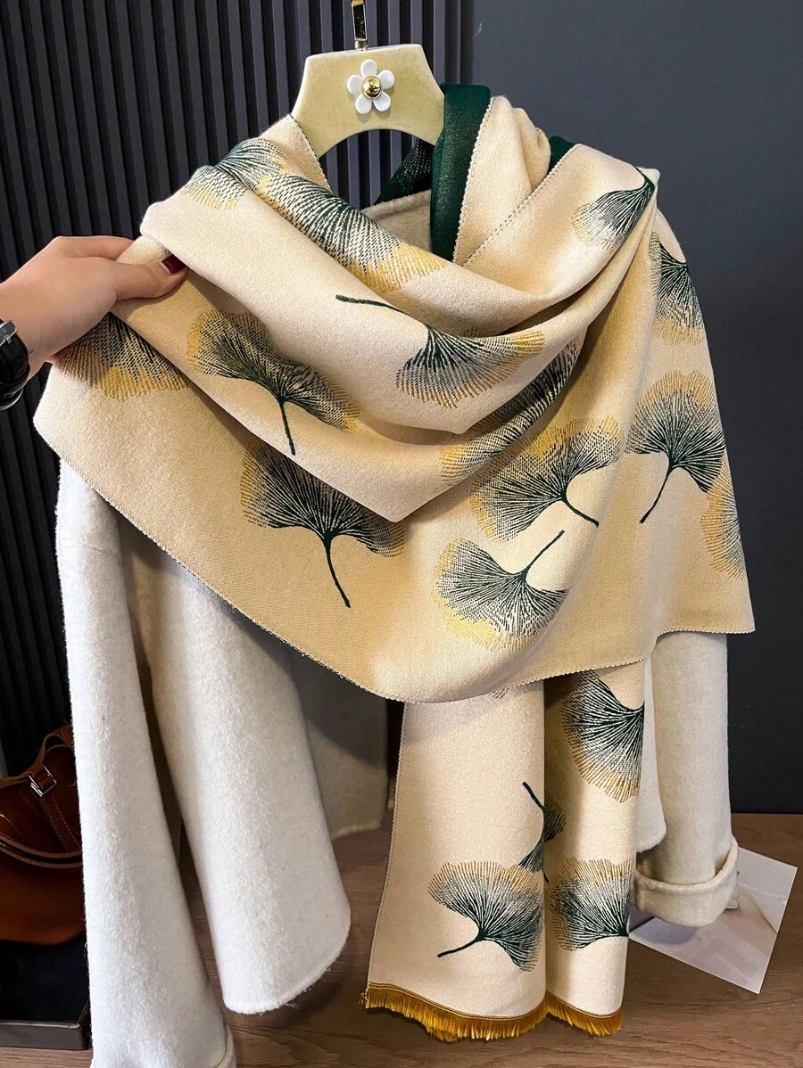 1條女士人造山羊毛加厚圍巾/披肩,秋冬日常穿著的完美配件 - 彩色 - 查看 1