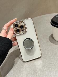 1 件圓形黑色折疊伸縮手機支架,塑膠手機支架