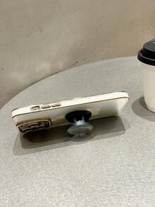 1 件圓形黑色折疊伸縮手機支架,塑膠手機支架