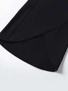 女士肚子寬鬆腰闊腿褲/健身瑜伽運動休閒設計 - 黑色 - 查看 8