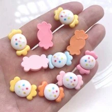 10pcs Cute Resin Candy Flatback Embellishments For Diy Hair Clips, Festival, Phone Case Decoration Accessories - Randomly Mix Colors - View 3