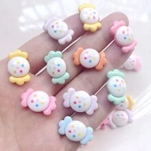10pcs Cute Resin Candy Flatback Embellishments For Diy Hair Clips, Festival, Phone Case Decoration Accessories - Randomly Mix Colors - View 6