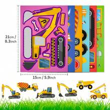 6入組可愛的裝飾性臉部變換貼紙,兒童手工diy表情符號自粘塗鴉貼紙,儿童创意拼图贴纸 - 黑色 - 查看 6