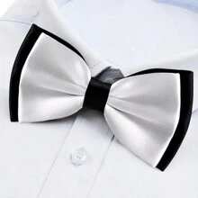 1pc Men Adjustable Two-T1 Double Layer Bowtie Casual Men Necktie