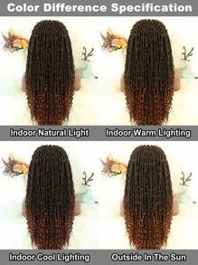 10*5 仿辫子假发、蝴蝶辫子双蕾丝假发、女神辫子假发、超长 1BT30 渐变棕色编织蕾丝前假发，带婴儿头发、盒装无结蕾丝前假发、自由部分风格自然预拔完美发际线高清蕾丝假发、优质合成耐热高温纤维发 150% 高密度时尚多功能假发，女士日常角色扮演假发和 1 件假发帽