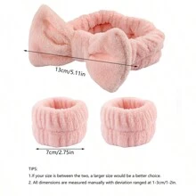 3pcs Coral Fleece Headband Set For Washing Face & Wrist Protection & Tying Hair, Water Absorbent & Sweat Wicking & Waterproof Accessories