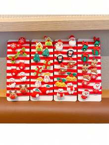 10入組聖誕女孩髮圈,嬰兒彈性髮帶可搭配髮型/辮子,不傷髮