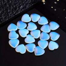 Xiacheng 1入組/8入組/15入組/20入組0.8英寸治療水晶蛋白石石頭,雕刻愛心手掌擔憂石頭,紫色輪和靈氣平衡