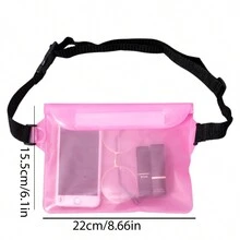 1個,戶外手機防水腰包,漂浮海灘pvc防水袋,三層密封觸屏透明腰包