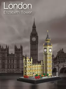 1 pezzo Set di puzzle 3D di famosi monumenti mondiali: Torre di Elisabetta (Big Ben) nel Regno Unito, skyline di Dubai, Museo del Louvre in Francia, Colosseo a Roma, Torre Eiffel a Parigi e Statua della Libertà negli Stati Uniti; giocattolo educativo e creativo, da collezione e da regalo per decorazione della stanza per compleanni/Natale - Multicolore - Visualizzare 2