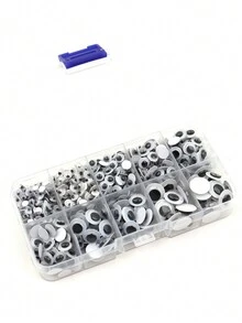720 件黑色擺動黏性眼睛,4mm 5mm 6mm 7mm 8mm 10 Mm 12mm 混合包裝,3 歲以上