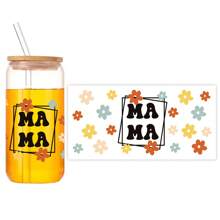 1 件 Uv Dtf 轉印貼紙 Libbey 玻璃杯 Diy 包裹轉印貼紙 玻璃防水貼紙 瓶貼 黏性貼紙 - 適合 16 盎司 - 彩色 - 查看 1