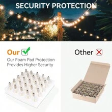 25PACK E12 G40 String Light Replacement LED Bulbs 1W E12 220V Equvalent 10W Incandescent Bulb Warm White 2200K Vintage Clear Glass Dimmable Globe Mini Bulb For String Light Outdoor Patio Decor - E12 200-240V - View 8