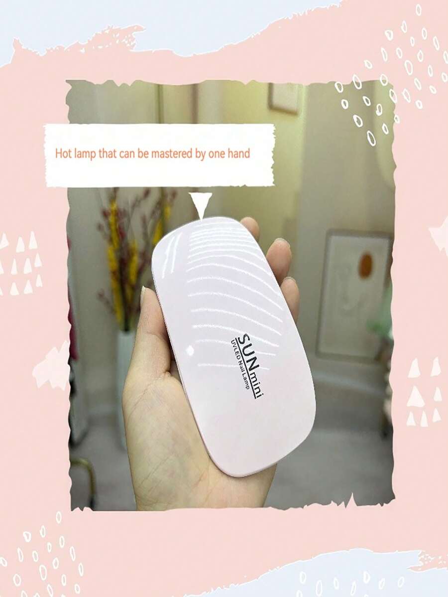 Mini Portable Handheld Led Uv Nail Lamp For Gel Polish - White - View 1
