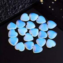 Xiacheng 1入組/8入組/15入組/20入組0.8英寸治療水晶蛋白石石頭,雕刻愛心手掌擔憂石頭,紫色輪和靈氣平衡