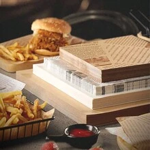 120 hojas de papel para envolver alimentos, papel para restaurantes, se puede utilizar para envolver hamburguesas, envolver alitas de pollo, envolver patatas fritas - Marrón - Ver 5