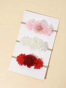 3pcs Đứa bé gái Hoa Băng đô - Nhiều màu - Xem 1