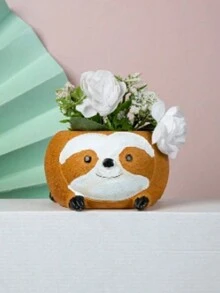 1pc Creative Cartoon Animal Shaped Flower Pot For Indoor Table Decoration - Multicolor - View 1
