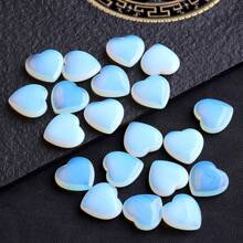 Xiacheng 1入組/8入組/15入組/20入組0.8英寸治療水晶蛋白石石頭,雕刻愛心手掌擔憂石頭,紫色輪和靈氣平衡