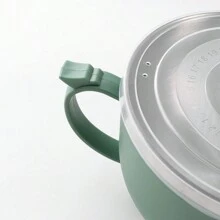 1pc Multifunctional Stainless Steel Instant Noodle Bowl With Lid, Phone Holder, Double-layer Seal, Heat Insulation Design For Students And Office Workers, Portable Convenience For Lunch Box And Instant Noodle Bowl - Green - View 7