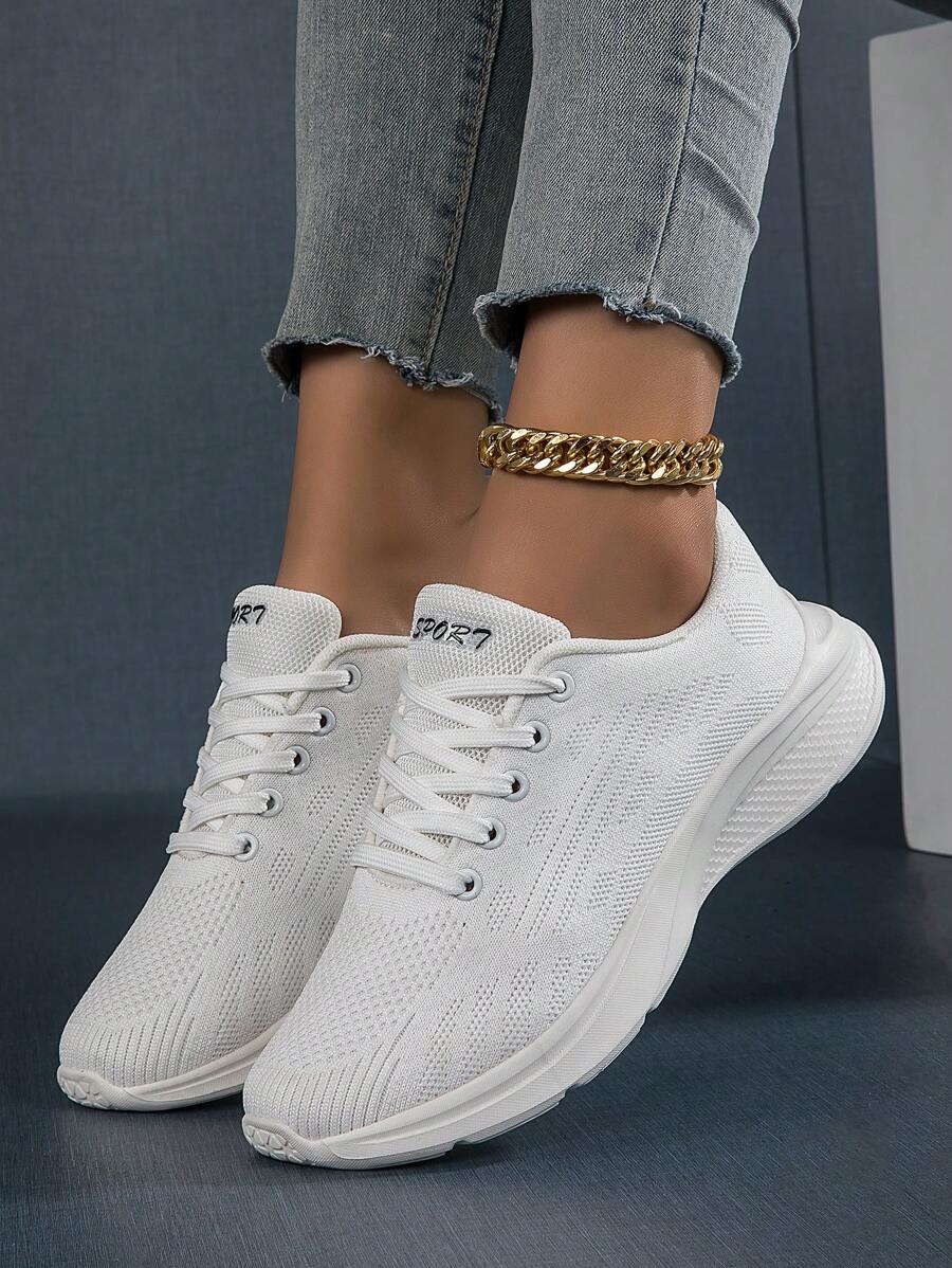 Trắng Độ co giãn Cao Đế Mềm Giày Chạy bộ , Nhẹ Và Thoáng khí Giày thể thao - trắng - Xem 1