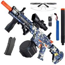 M4a1 電動凝膠球玩具槍,帶有大鼓的飛濺球玩具槍,自動凝膠球玩具槍,適合 14 歲以上的射擊遊戲教育玩具,青少年和成人禮物(無子彈) - 綠色 - 查看 2