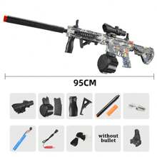 M4a1 電動凝膠球玩具槍,帶有大鼓的飛濺球玩具槍,自動凝膠球玩具槍,適合 14 歲以上的射擊遊戲教育玩具,青少年和成人禮物(無子彈) - 綠色 - 查看 6