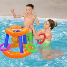 FELIN Pool Toy Set, Inflatable Pool Basketball Hoop, Cross Ring Toss Game With Inflator, Pool Toys For Teens, Adults And Family - Multicolor - View 4