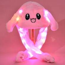 1PC 女士帽子 兔耳帽 网红发光兔子帽捏耳朵会动 气囊帽 - 粉色 - 查看 10