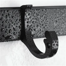 單件套裝,銀色和黑色顏色。掛衣架,毛巾架,現代化衣架,衣服入口,浴室,臥室(3掛鉤) - 黑色 - 查看 5