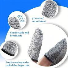 10 Pcs Cut Resistant Gloves, Kitchen Cuts Gloves - Light Grey - View 3