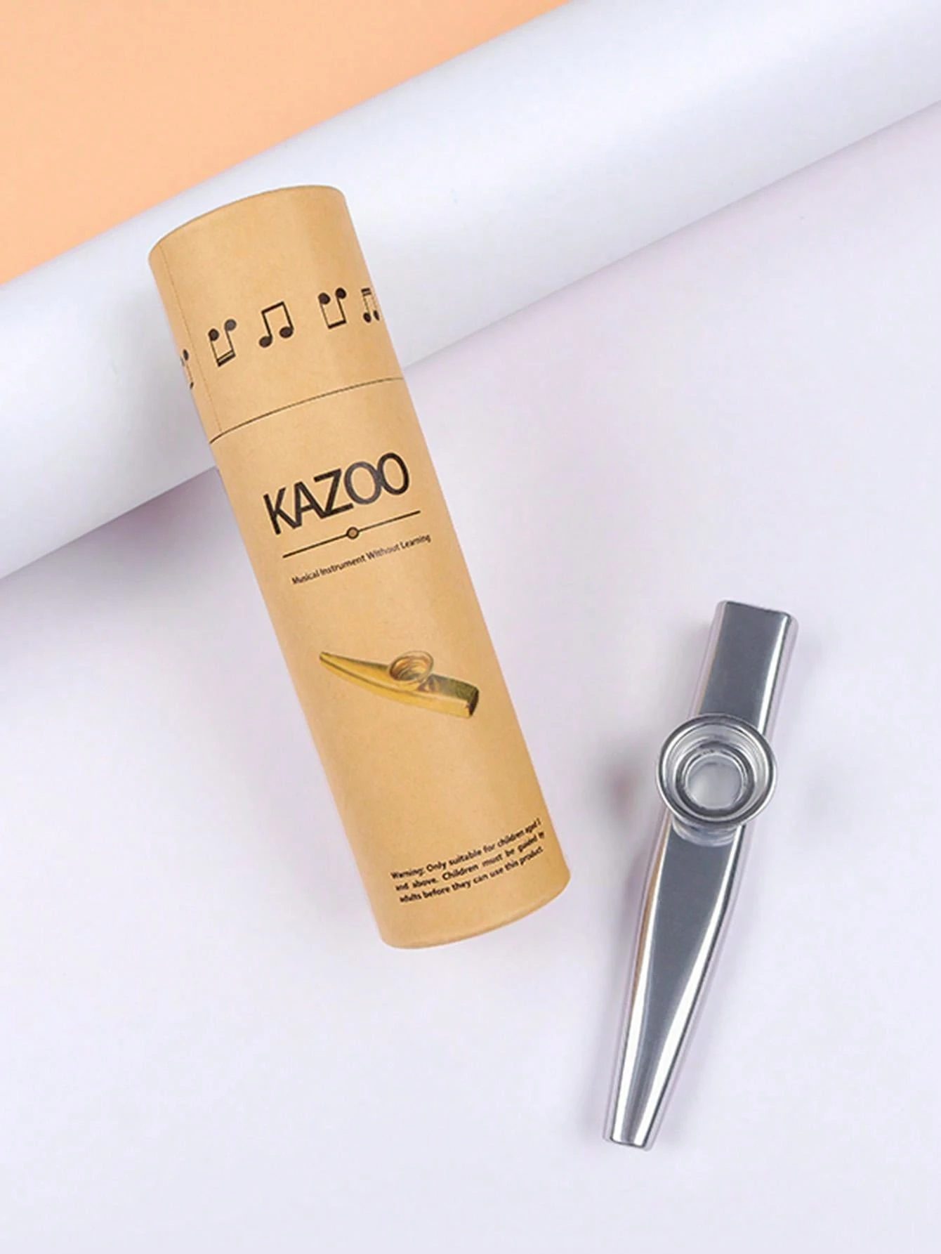 1pc Paper Tube Packaged Metal Kazoo, Easytoplay, An Guitar